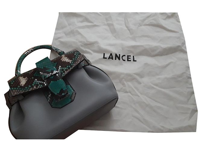 Lancel Nano Charlie Python Gris Azul Claro - vista 2