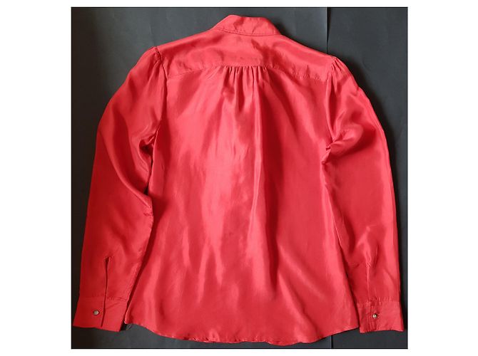 Camicia in seta rossa Ralph Lauren Rosso - vista 4