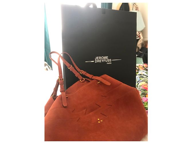 Borsa a mano Jerome Dreyfuss Mauritius in pelle di cervo Rame XL - view 6