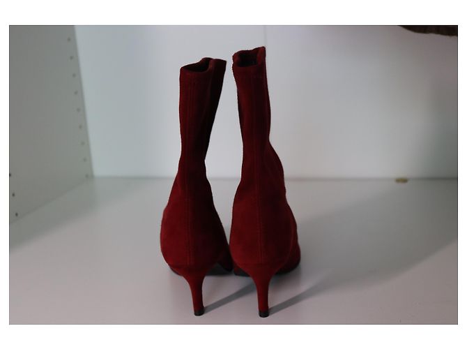 Botas sock boots Stuart Weitzman de piel roja tacón 7cm Rosso - vista 6