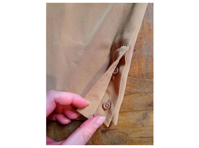 Pantaloni Harem Chloé in Seta Caramello - vista 4