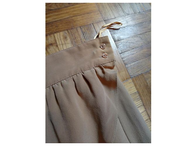 Pantaloni Harem Chloé in Seta Caramello - vista 6