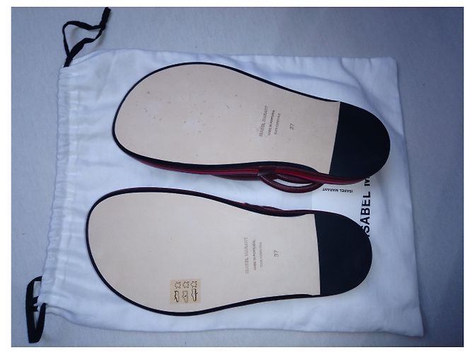 Isabel Marant Eckily Infradito in Pelle Viola Rosa Porpora - vista 7
