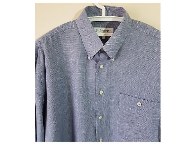 Camicia blu Yves Saint Laurent in cotone - vista 2