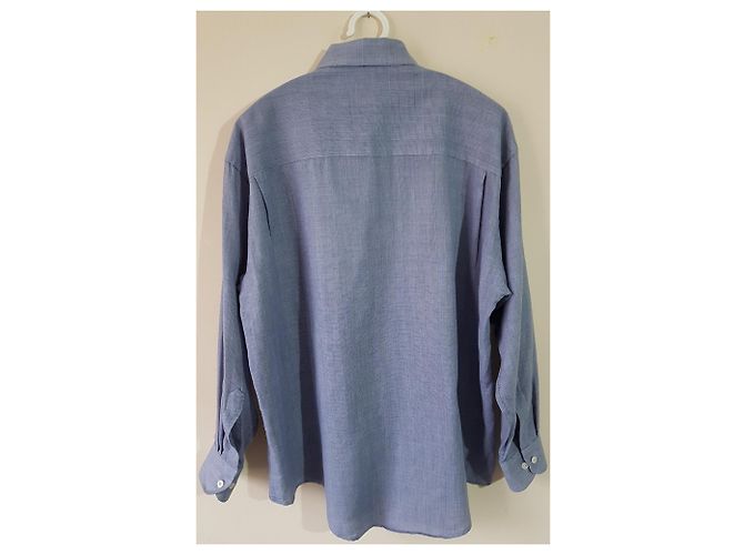 Camicia blu Yves Saint Laurent in cotone - vista 3