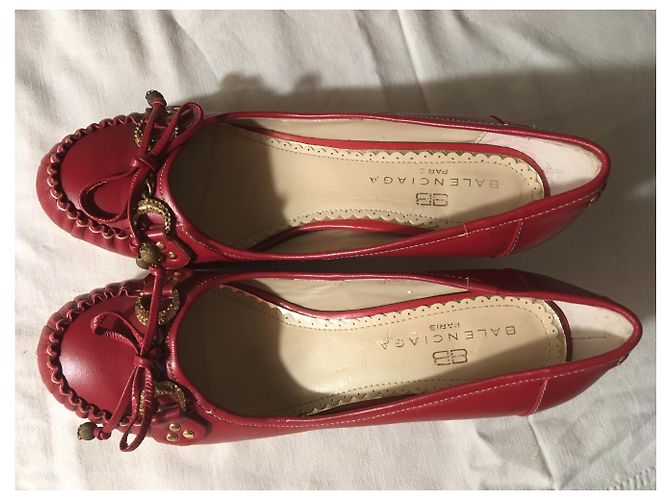 Mocassini Balenciaga Pelle Borgogna 38 Bordò - vista 7