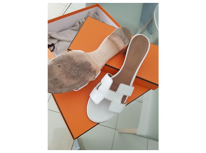 Hermès Hermes Oasis Sandalen Weiß - Ansicht 3