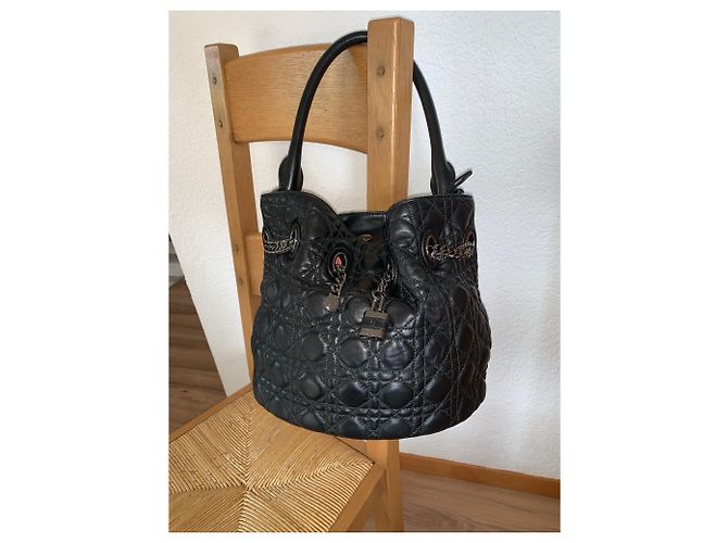 Borsa a secchiello Christian Dior Chri-Chri in pelle nera Nero - vista 10