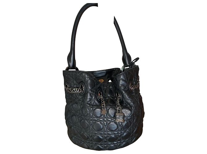 Borsa a secchiello Christian Dior Chri-Chri in pelle nera Nero - vista 2