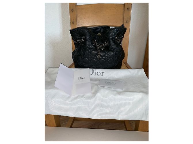 Borsa a secchiello Christian Dior Chri-Chri in pelle nera Nero - vista 6