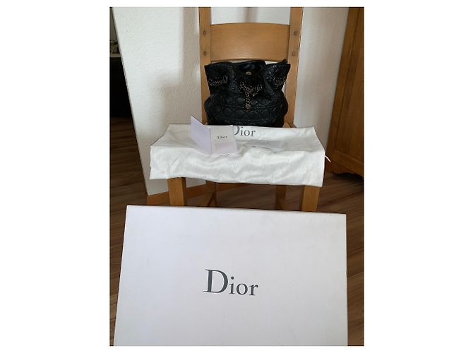 Borsa a secchiello Christian Dior Chri-Chri in pelle nera Nero - vista 7