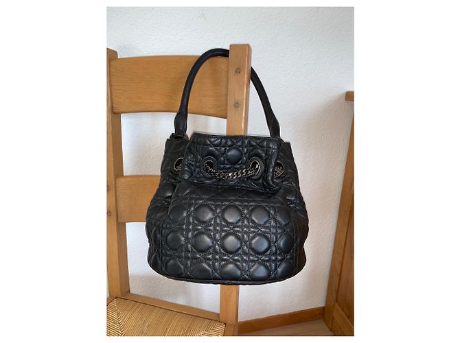 Borsa a secchiello Christian Dior Chri-Chri in pelle nera Nero - vista 8