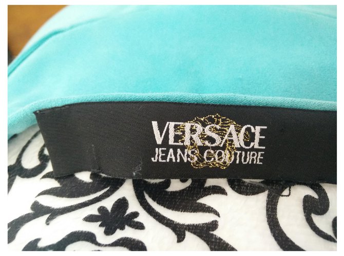 Falda Versace de nubuck turquesa - vista 3