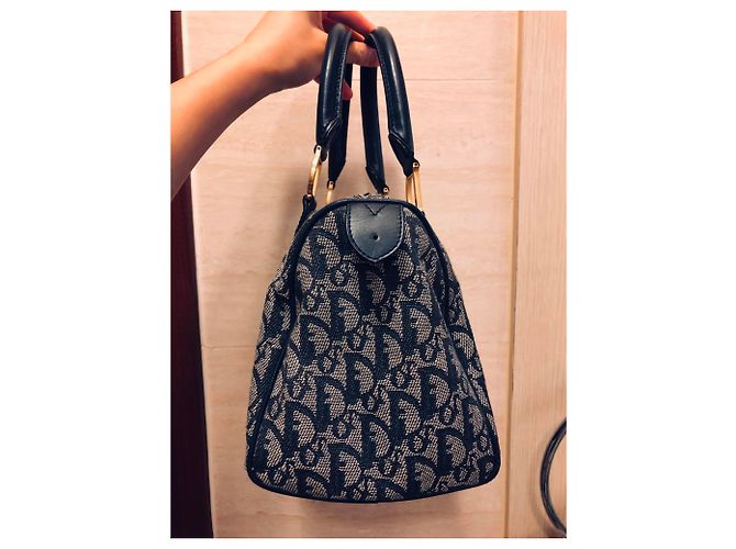 Christian Dior Borsa con motivo a trotter obliquo Blu - vista 2