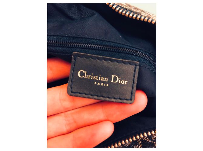 Christian Dior Borsa con motivo a trotter obliquo Blu - vista 3