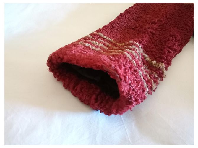Christian Dior giacca vintage in astrakan Rosso - vista 4