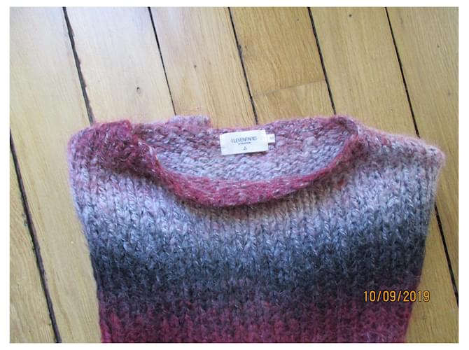 Eleven Paris Texas Mohair Pullover Dunkelrot S Bordeaux - Ansicht 3