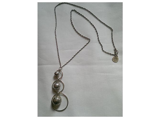 Gas Collana lunga in metallo argentato Argento - vista 2