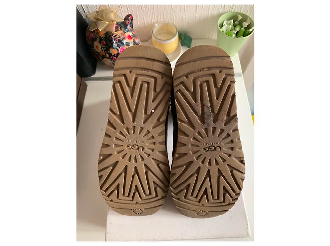 Botas Ugg de cuero marrón impermeables Castaño - vista 2