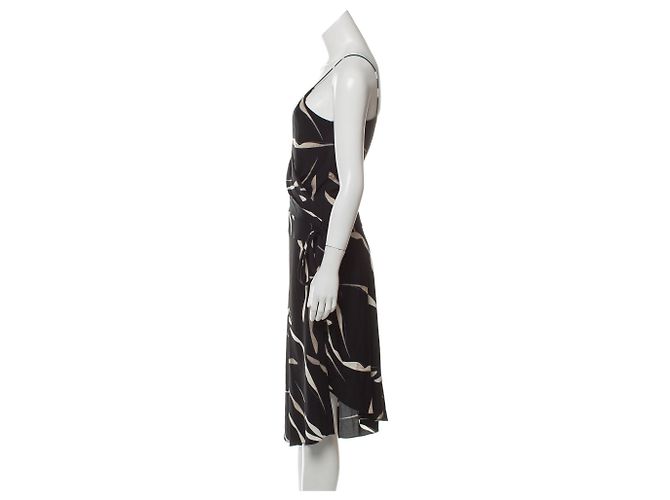 Diane Von Furstenberg Brenndah asymmetrisches Kleid Schwarz Weiß - Ansicht 2
