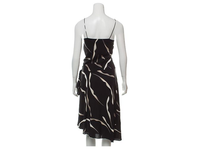 Diane Von Furstenberg Brenndah asymmetrisches Kleid Schwarz Weiß - Ansicht 3