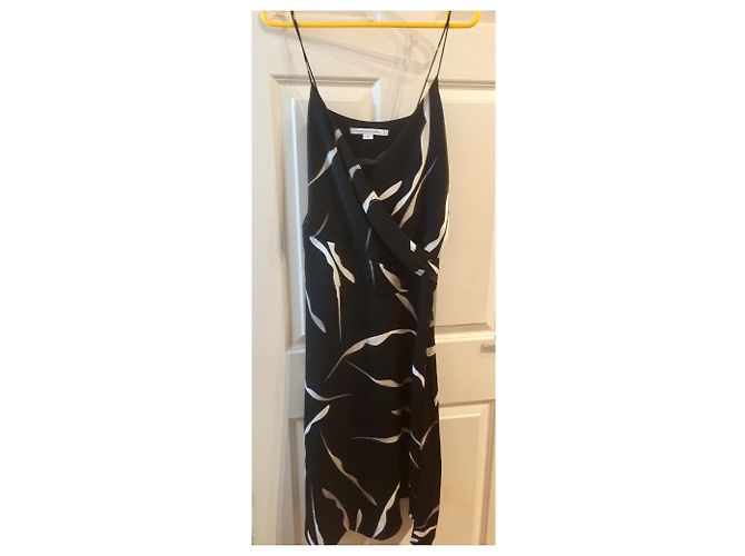 Diane Von Furstenberg Brenndah asymmetrisches Kleid Schwarz Weiß - Ansicht 6