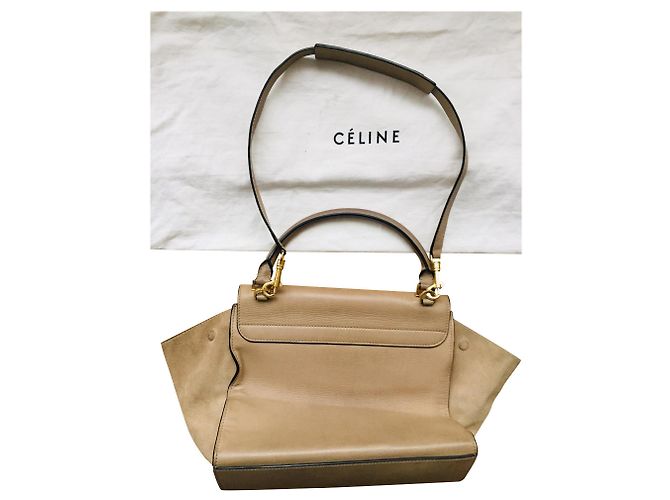 Trapèze Borsa Trapeze Céline beige in pelle - vista 2