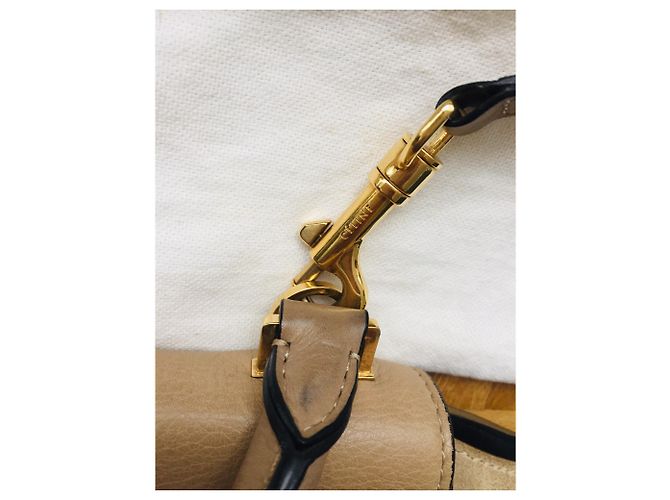 Trapèze Borsa Trapeze Céline beige in pelle - vista 3