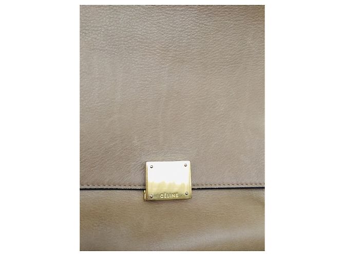Trapèze Borsa Trapeze Céline beige in pelle - vista 6