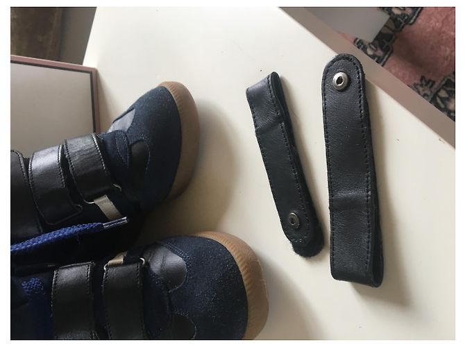 Sneakers con zeppa Serafini Manhattan blu navy in pelle - vista 5