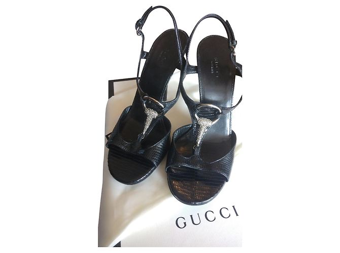 Gucci Sandali gioiello in pelle di lucertola - vista 2