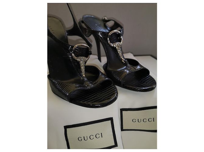 Gucci Sandali gioiello in pelle di lucertola - vista 4