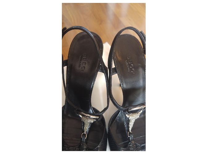 Gucci Sandali gioiello in pelle di lucertola - vista 6