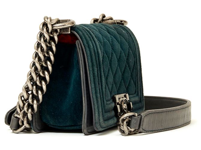 Chanel VELVET BOY MICRO Gris Verde oscuro - vista 2