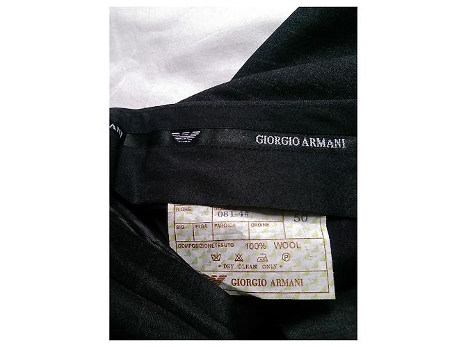 Giorgio Armani Grey Wool Striped Suit Trousers - view 9