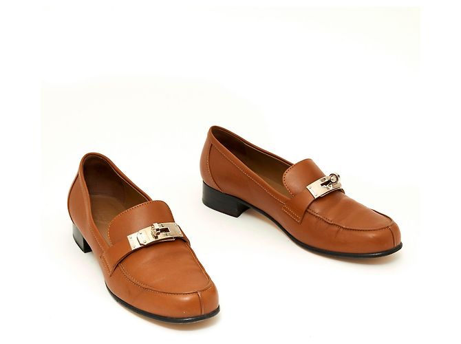 Hermès MOCASSINI KELLY FR37.5 Cammello Caramello - vista 5
