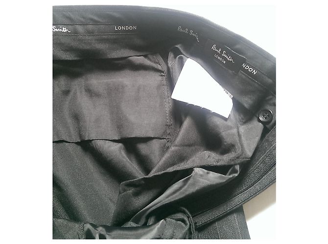 Paul Smith Anzughose aus Wolle Schwarz Gestreift - Ansicht 6