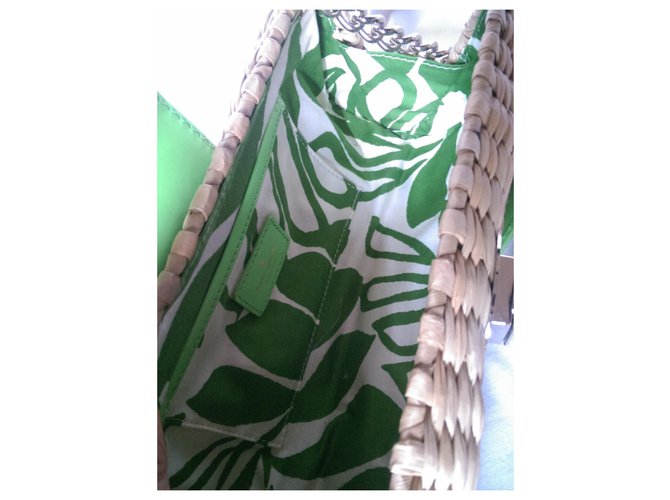 Borsa Kate Spade in pelle verde e vimini - vista 6