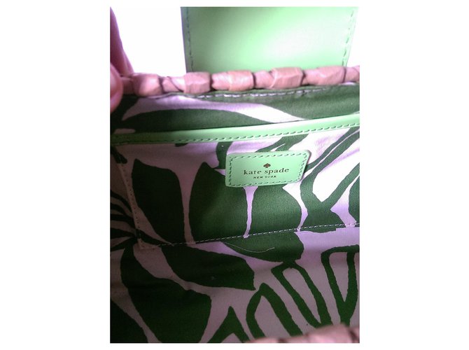 Borsa Kate Spade in pelle verde e vimini - vista 7