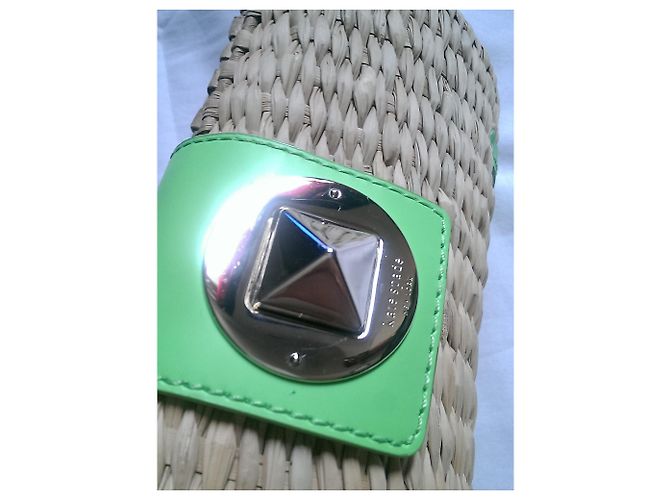 Borsa Kate Spade in pelle verde e vimini - vista 8