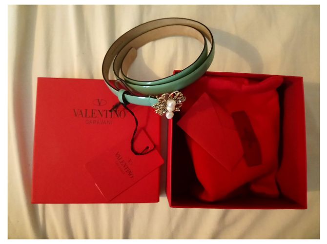 Valentino Lackledergürtel Schmetterling Bow Hellgrün - Ansicht 5