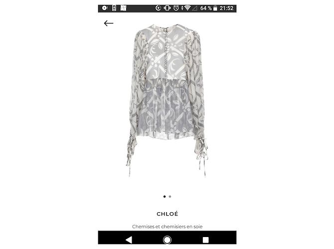 Chloé Blusa de Seda Gris - vista 10