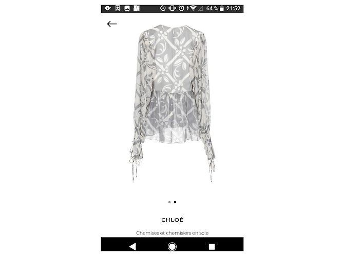 Chloé Blusa de Seda Gris - vista 11