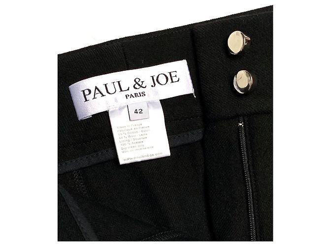 Falda recta de algodón negra Paul & Joe Talla 42 Negro - vista 4
