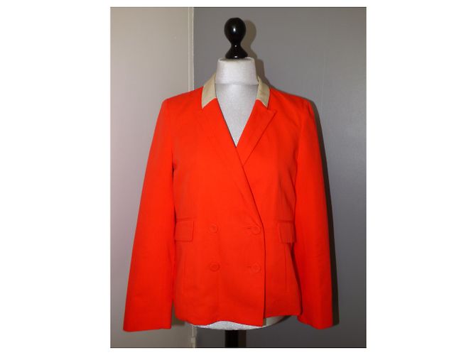 Giacca Blazer Comptoir Des Cotonniers Rosso Vermiglio e Oro D'oro - vista 4
