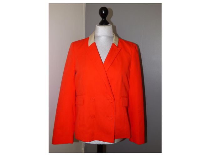 Giacca Blazer Comptoir Des Cotonniers Rosso Vermiglio e Oro D'oro - vista 5