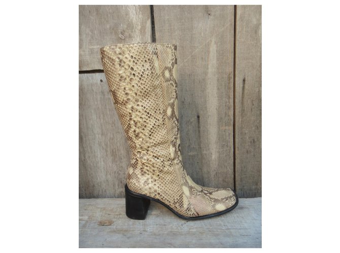 Botas free lance en python p 39 con ligero defecto cosmético Beige - vista 3