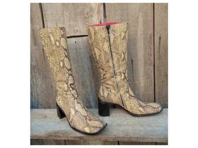 Botas free lance en python p 39 con ligero defecto cosmético Beige - vista 4