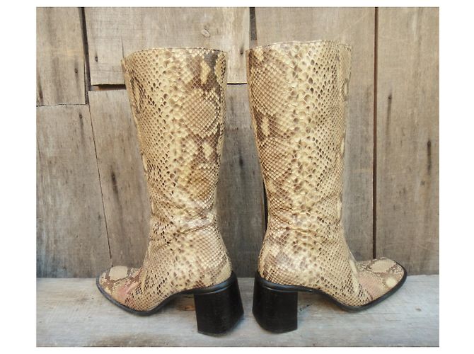 Botas free lance en python p 39 con ligero defecto cosmético Beige - vista 8
