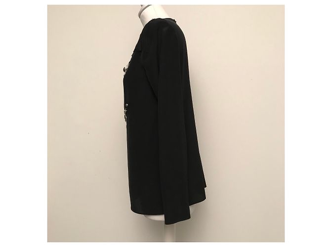 Camicetta Moschino Cheap And Chic in seta nera Nero - vista 2